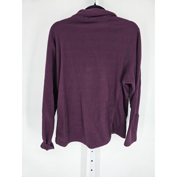 Lands End Mens Sz LT (42-44) 1/2 Zip Fleece Jacket Purple Gray Lightweight - Picture 3 of 3